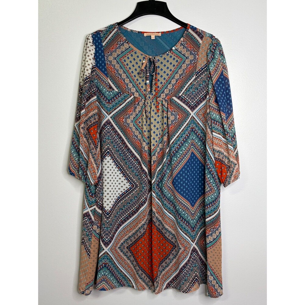 Gibson Latimer Women's Polyester Multicolor Tunic Dress Size L